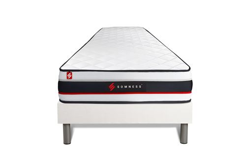 Somness Blanc Ensemble 90X200 Matelas Form + Sommier Kit