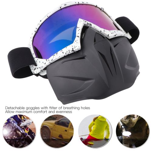 Masque Coupe-vent + Lunettes pour Moto, Ski, Sports en Plein Air (Neuf) -  Équipement moto