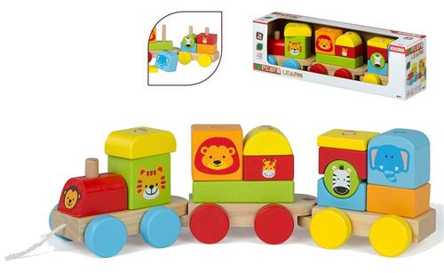 Train en bois animaux 35x11 cm