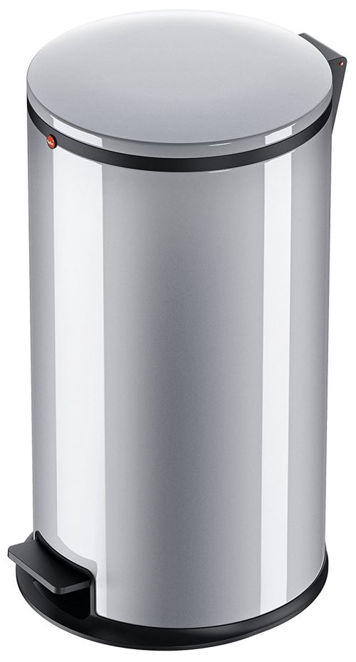 Hailo 0530-020 Poubelle de Salle de Bain à Pédale, Acier Inoxydable, Gris, 64 x 37 x 37 cm