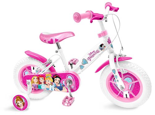 Disney Princess Vélo Fille 12 pouces 21,5 cm Fille Frein à serrer Blanc/Rose