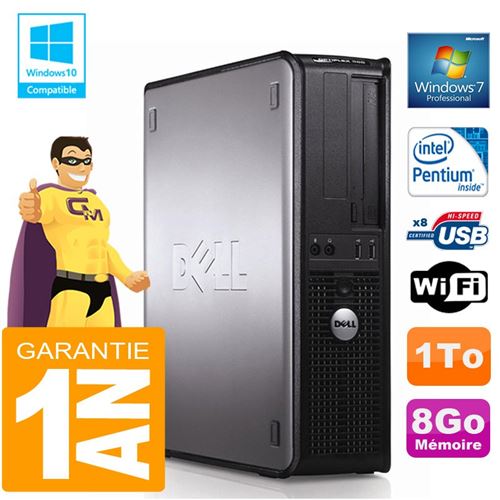 PC Dell 380 Dt Intel E5300 Ram 8Go Disque 1 To Graveur Dvd WiFi W7
