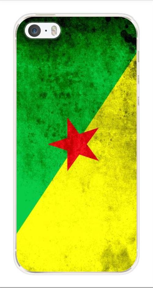 Coque en silicone imprimée compatible iPhone 5 iPhone 5S Drapeau Guyane