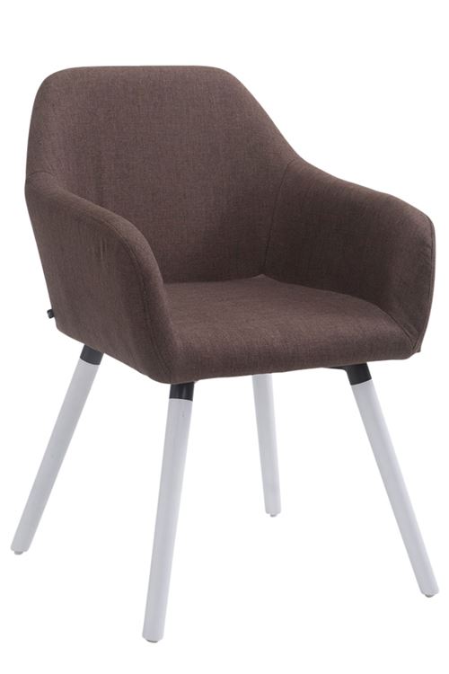 Chaise visiteur Achat V2 tissu , Marron/Blanc