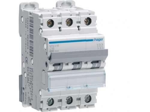 Disjoncteur 3P 25kA courbe B - 6A 3 modules (NQN306)