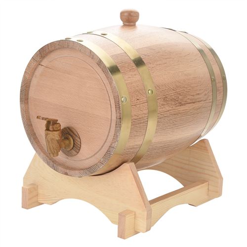 Tonneau de Vin en Bois de Chêne, 5L en Bois de Chêne Tonneau de Vin Vendange pour Port de Bière Whiskey Rum