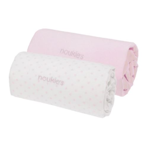Lot de 2 draps housse poudre d'étoiles 60x120 cm rose cocon - noukie's