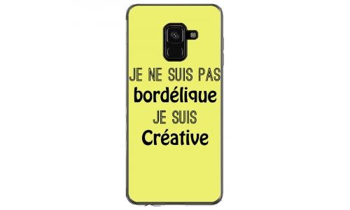 Coque souple pour Samsung Galaxy A8 2018 avec impression Motifs Je ne suis pas bordélique jaune