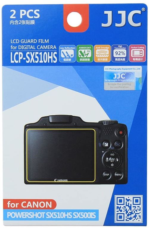 JJC LCP-SX510HS Protecteur d'écran Film pour Canon Powershot SX510HS / SX500IS (Import Royaume Uni)
