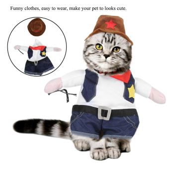 Drole Vetements Costume Pour Animaux Manteau Halloween Vetements Cosplay Mignons Habiller Pour Chat Chien Chiot Cow Boy S Autres Achat Prix Fnac