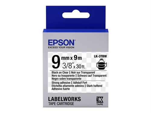 Rubans Epson Lk-3tbw Transparent Imprimante D'étiquette Adhésive