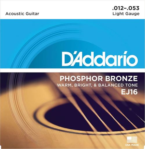 Daddario Bronze D'addario And Co Ej16 Phosphor Light 12-53