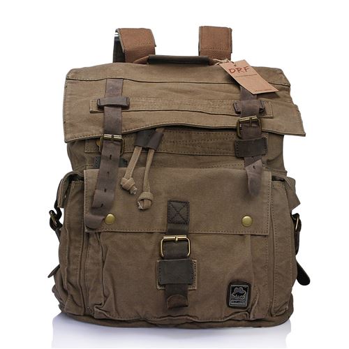 DRF Sac à Dos Loisir Pour Ordinateur 17.3 Toile Rétro Volumineux Trekking BG09