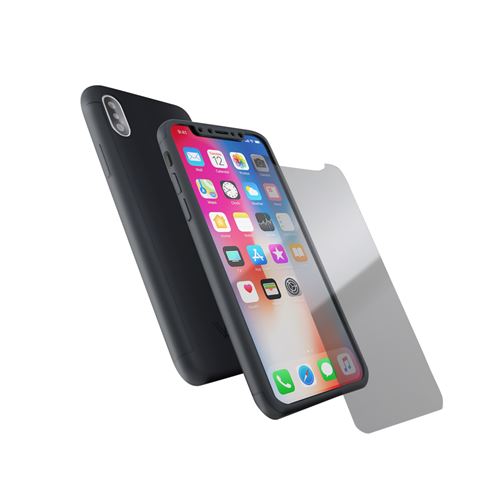Wave Concept - Coque 360 En Rubber Pour Iphone X Noir