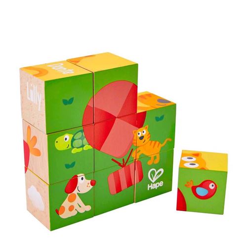 Hape blocs de bois puzzle Amitié 9 pièces