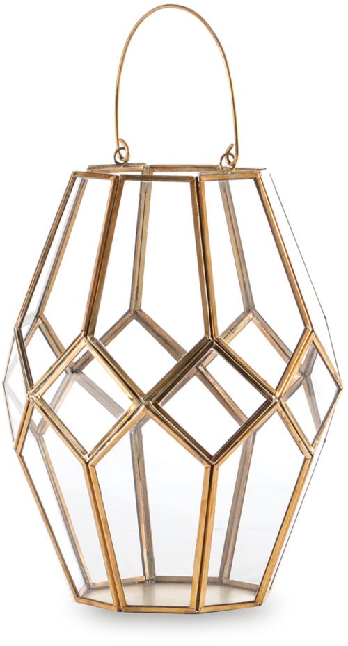 Mh London - Photophore vintage en laiton 25 cm
