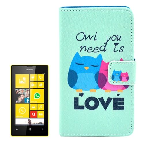 Nokia Lumia 520 Housse Etui Cuir PU Hiboux ALS54652