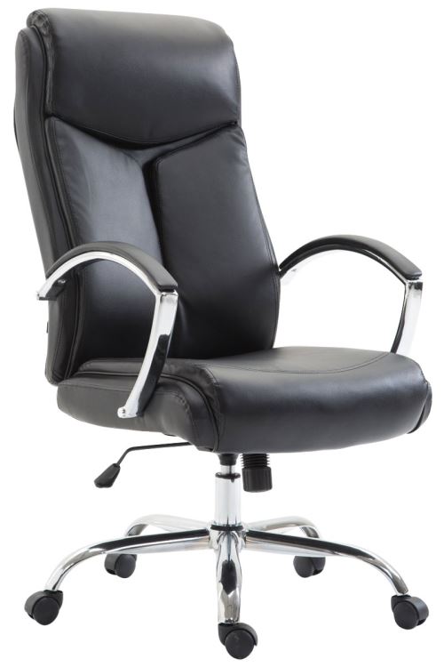 CLP Fauteuil de bureau XL Vaud similicuir , Noir