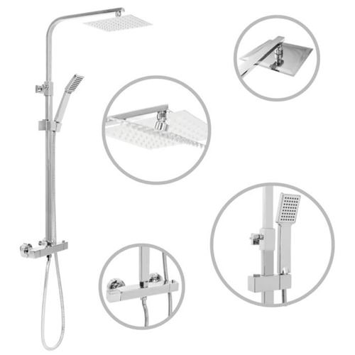 Vidaxl - Set Per Doccia A Doppio Soffione Con Termostato Acciaio Inox