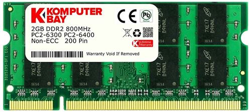 Komputerbay 2GB DDR2 SODIMM (200 broches) 800Mhz PC2 6400 / PC2 6300 pour Dell HP 2 Go
