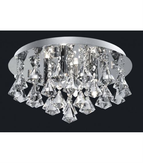 Plafonnier 4 ampoules Hanna, en chrome et cristal