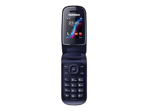 Telefunken TM 18.1 Classy - Carton Package - téléphone mobile - double SIM - microSDHC slot - GSM - 128 x 160 pixels - 0,3 MP - bleu