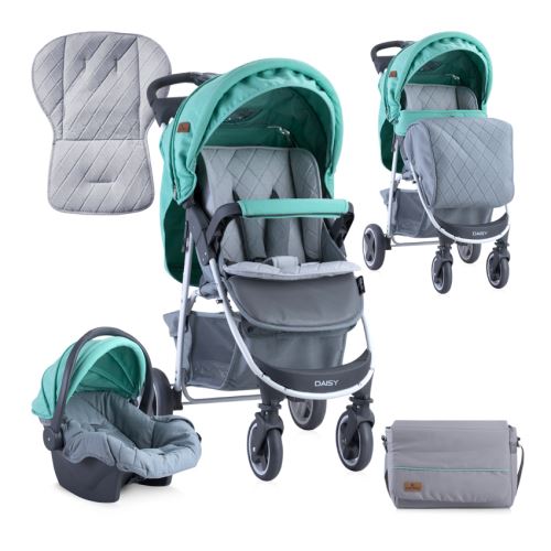 Poussette combinée 2 en 1 avec siège auto DAISY SET Vert Lorelli
