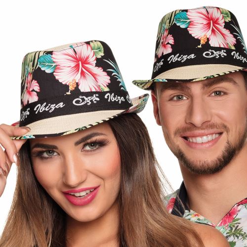 chapeau borsalino ibiza hibiscus