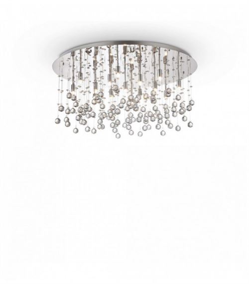Plafonnier Chrome en cristal MOONLIGHT 15 ampoules