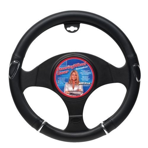 AutoStyle housse de direction PVC universel noir 37-39 cm