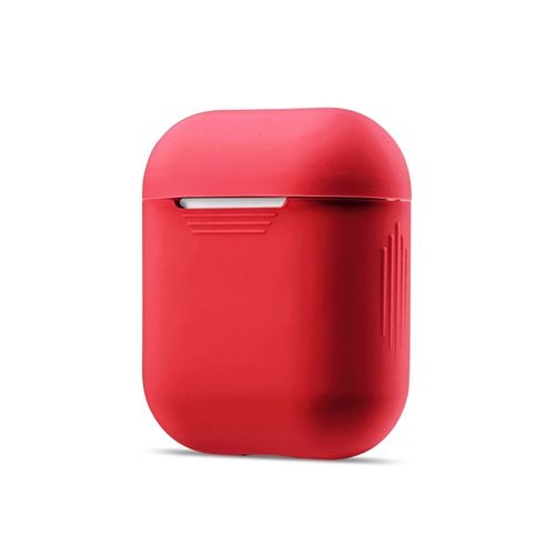 Coque en silicone souple étanche à la poussière rouge pour votre Apple AirPods