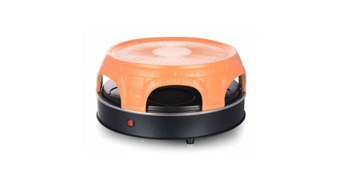 Emerio po 115848 sauve original à pizza four à pizza pour 6 personnes avec ciseaux. bonnet de badminton, terracotta, noir