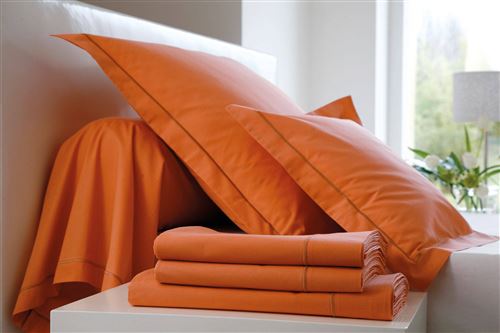 Taie d'oreiller Satin BLANC DES VOSGES - Sanguine - 50 x 73 cm