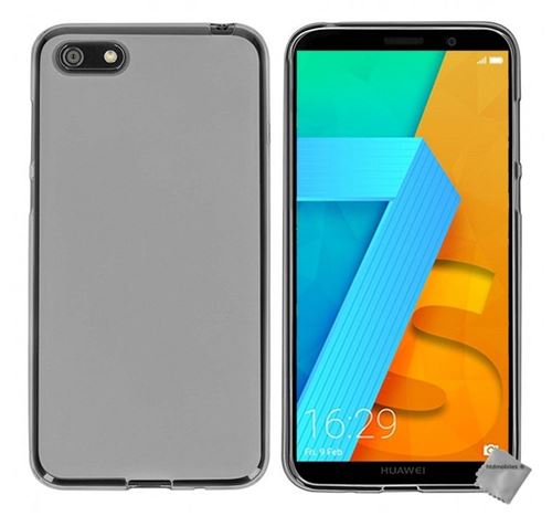 Housse etui coque pochette silicone gel fine pour Huawei Y5 (2018) avec verre trempe - GRIS