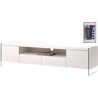 Habitat Et Jardin Meuble Tv Led Clara 180 X 40 X 45 Cm Blanc