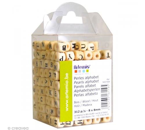 Perles Alphabet Cubes 8 mm x 312
