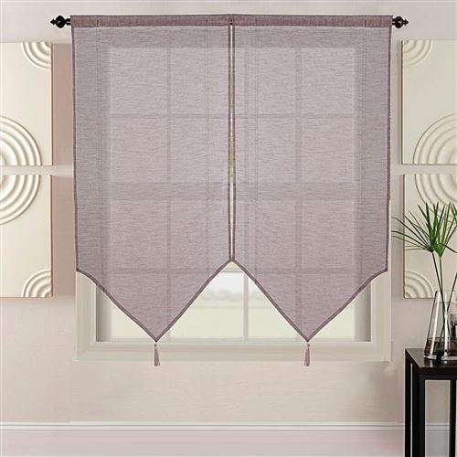 Paire de vitrages uni - taupe - 2x60x160cm