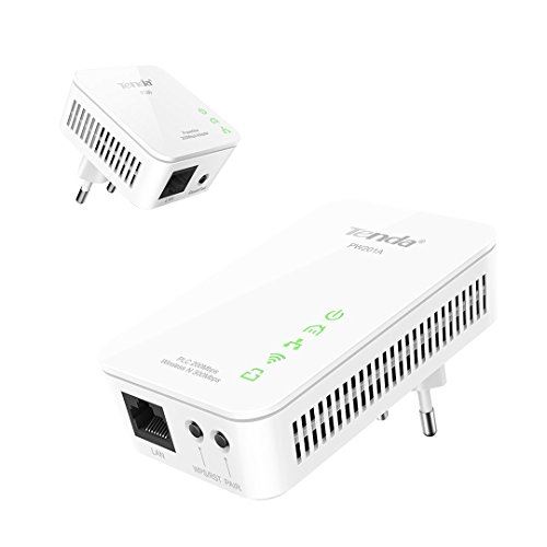 Tenda pw201 a P200 Kit AV300 Wi-FI N300 Adaptateur Powerline (300 Mbps Wi-FI, adaptateurs 2 Ports, Compatible avec d'autres Marques)