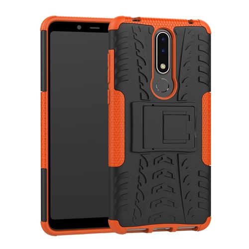Coque en TPU cool pneu hybride orange pour votre Nokia 3.1 Plus