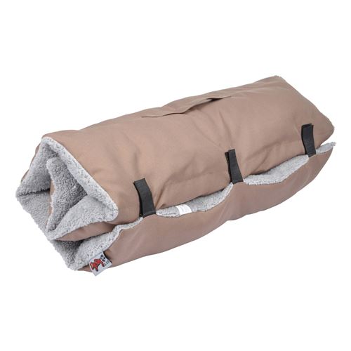Comparer les prix de matelas de voyage 80*50cm en polyester + sherpa design bicolore taupe/gris
