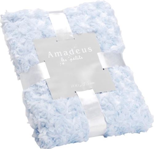 Amadeus Les Petits - Plaid enfant en polyester Petites Roses Bleu
