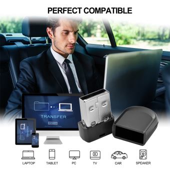 Lot De 2 Clés USB 64 Go Cardfuss - USB 2.0, Rotatives, Avec Indicateur LED - Couleurs Noir Et Bleu