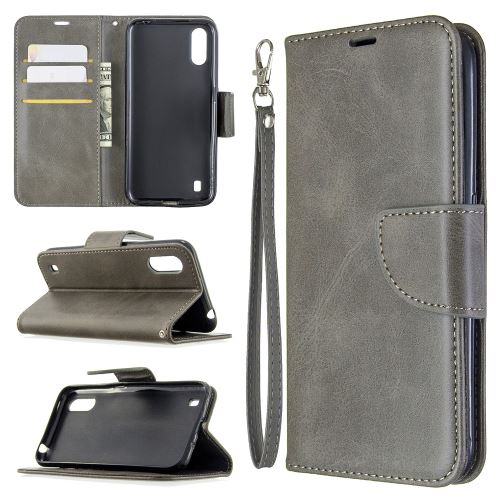 Etui en PU avec support gris pour Samsung Galaxy A01