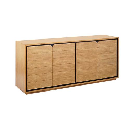 Buffet 4 portes 160 cm Teck massif/Noir - RUSSI