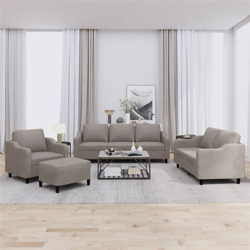 Non Communiqué Taupe Ensemble De Canapés 4 Pcs Avec Coussins Tissu