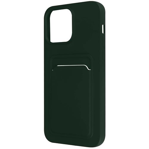 Coque pour iPhone 14 Pro Max Silicone Souple Porte-carte Fine Légère Avizar vertfonce