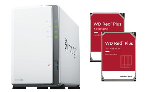 Serveur NAS Synology DS223J total 2To avec 2x disque dur WD 1To RED PLUS