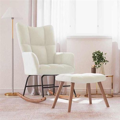 Non Communiqué Blanc Vidaxl Chaise À Bascule Avec Repose-Pied Chaise De Relaxation Avec Tabouret Siège De Relaxation Fauteuil Salon Salle De 328159
