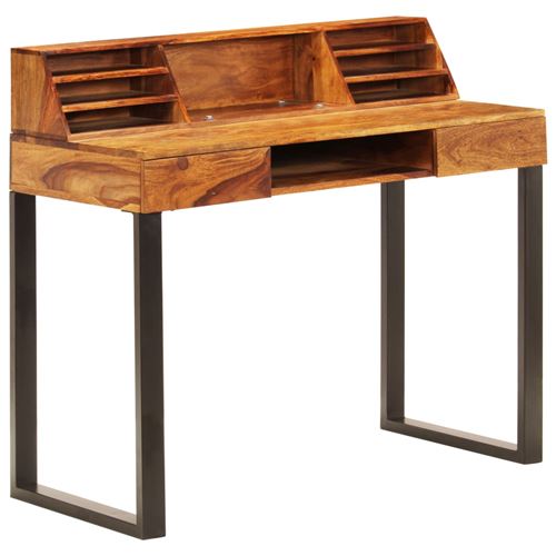 Non Communiqué Vidaxl Bureau 110X50x94 Cm Bois Solide De Sesham Et Acier