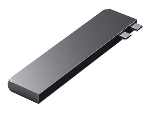 Adaptateur Slim Hub USB C Pro 7 en 2 pour Apple MacBook Air Fin 2018Fin 2020Mi 2019Mi 2022MacBook Pro Satechi ST HUCPHSM